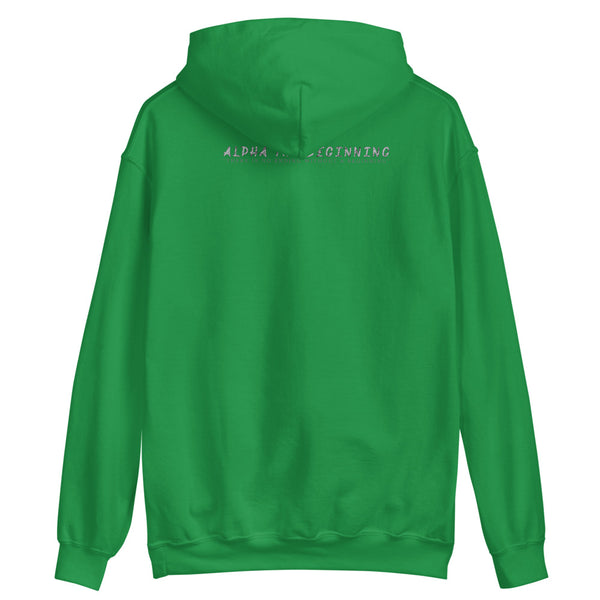 Alpha The Beginning & Quote Screen Print Unisex Hoodie
