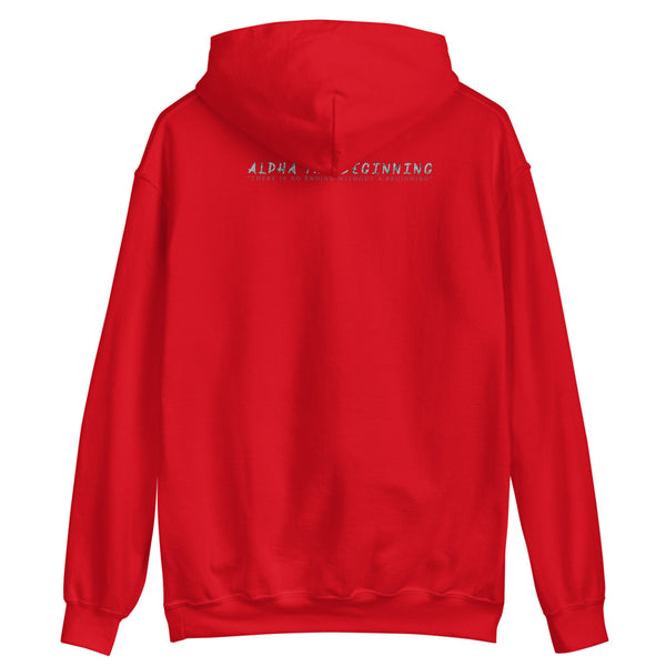 Alpha The Beginning & Quote Screen Print Unisex Hoodie
