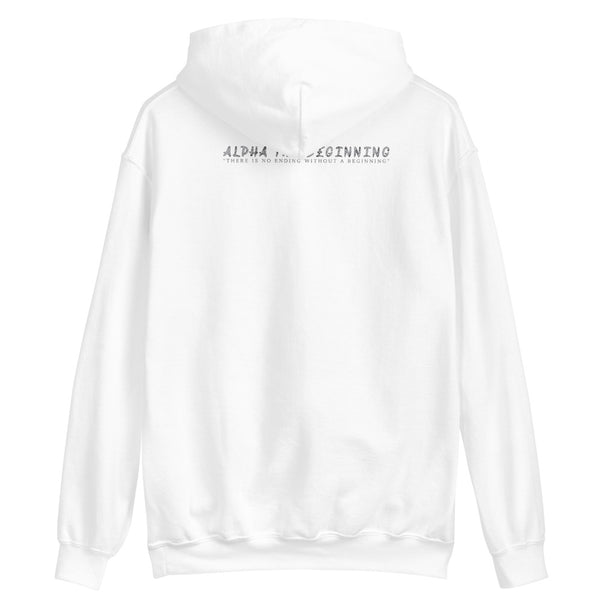 Alpha The Beginning & Quote Screen Print Unisex Hoodie