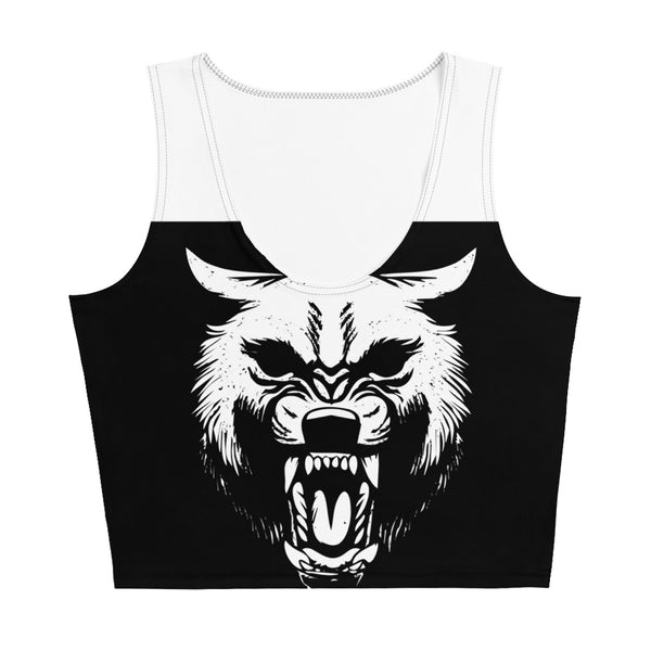 Wolf All-Over Print Crop Top